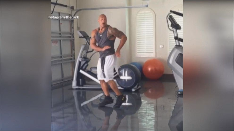 How many workouts does the rock have a week?