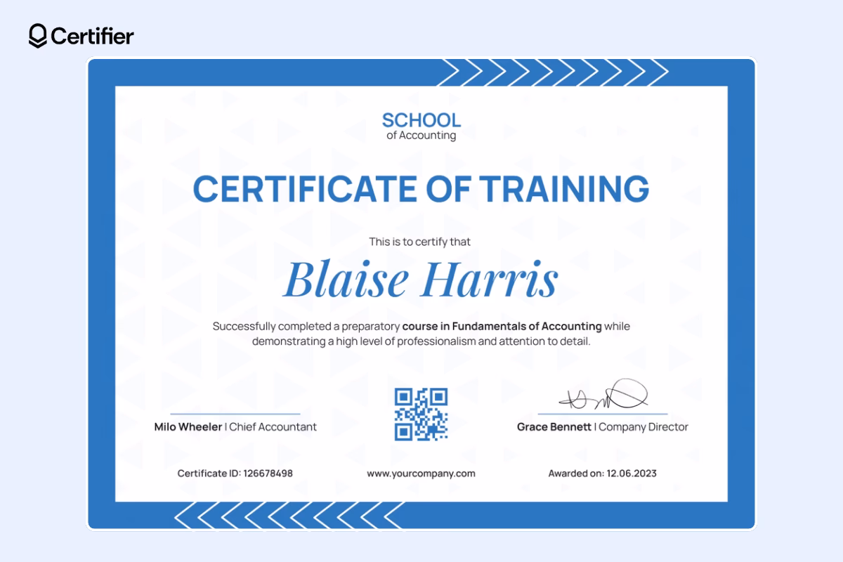 How do I design a training certificate?