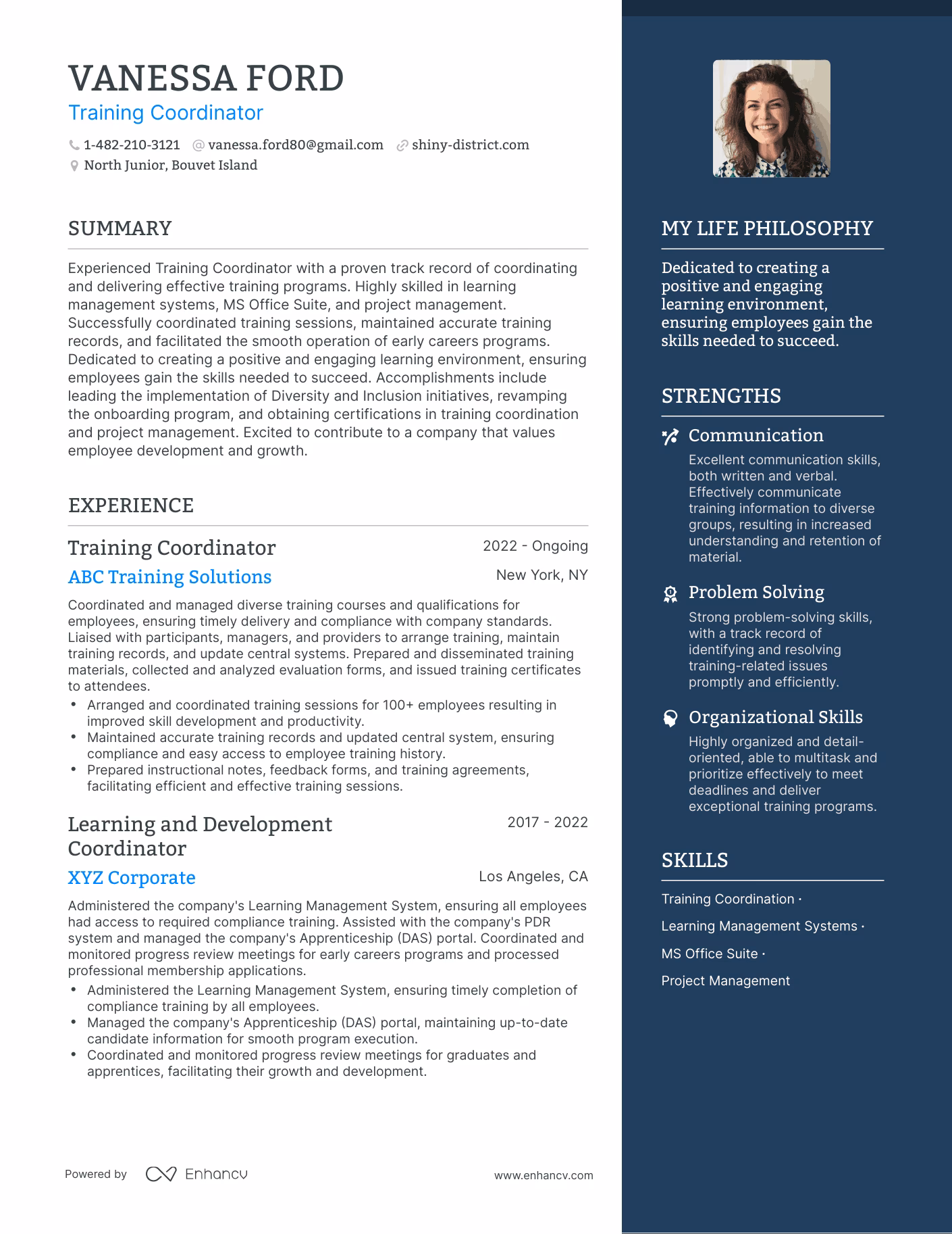 How do I write a job description for a training coordinator?