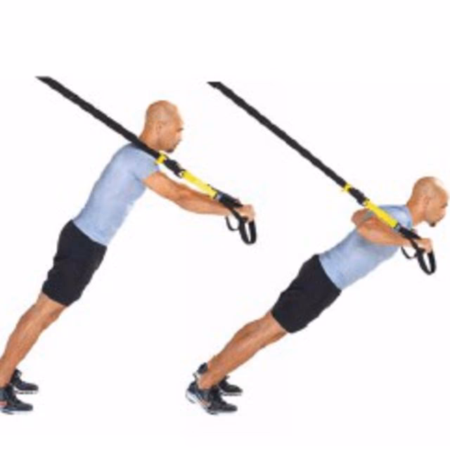How do I make the TRX chest press more advanced?