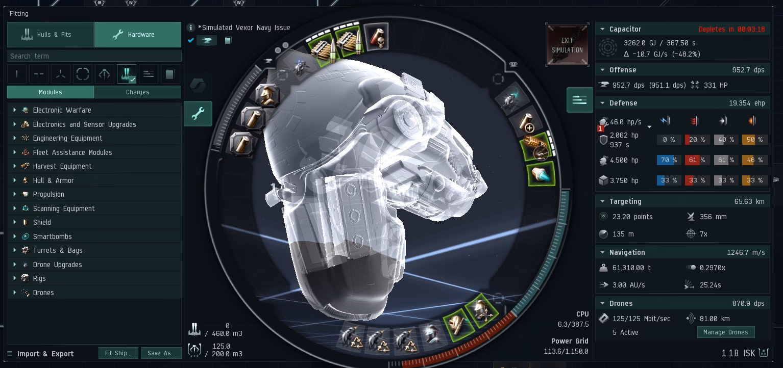 Is the Navy Vexor good for ratting?